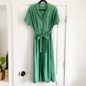 Lush Madi Linen Midi Dress - M